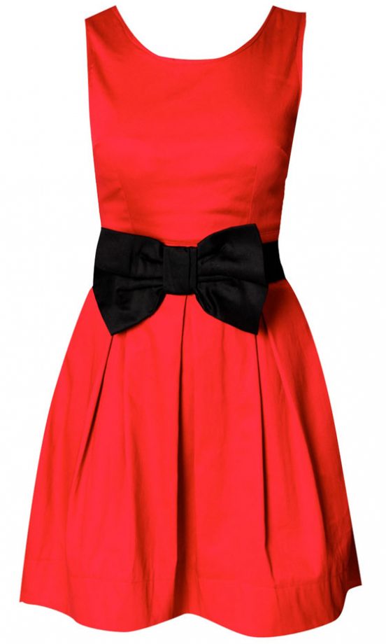 BooHoo Red Skater Dress, £20