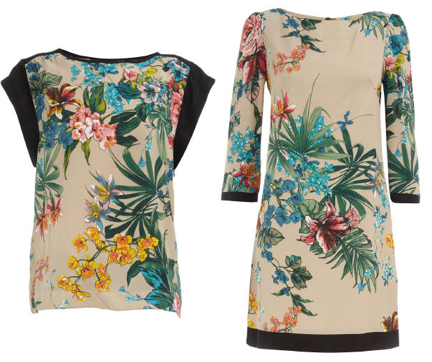 Give your winter wardrobe a lift with this floral top and dress from Dorothy Perkins