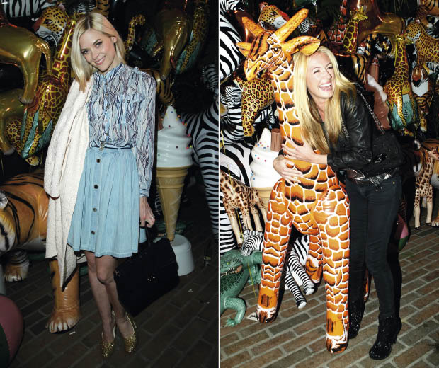 Jaime King and Cat Deeley wearing Mulberry at the Mulberry pool party in LA