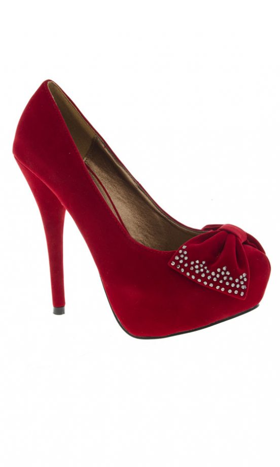 Quiz Red Bow Heels, £29.99