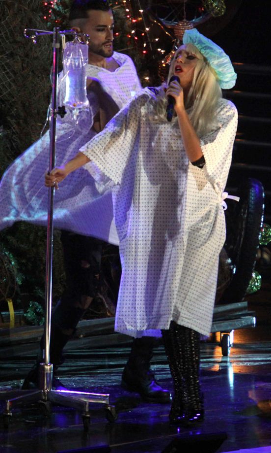 Lady GaGa Dressed As A Nurse At The Z100 Jingle Ball 2011