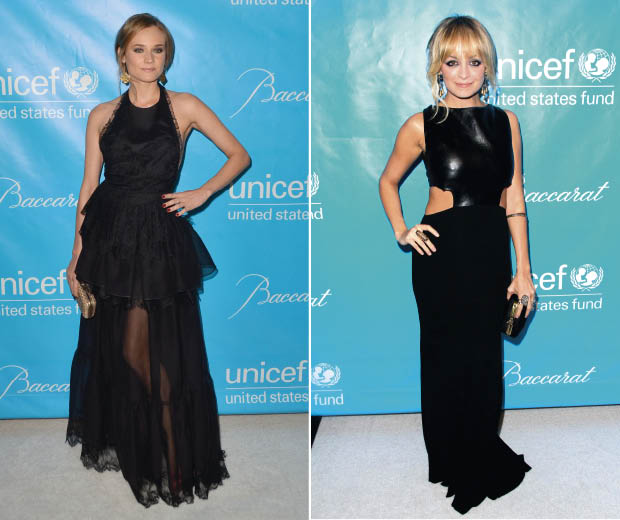 Diane Kruger in a black Pucci dress and Nicole Richie in a black dress at the UNICEF Ball
