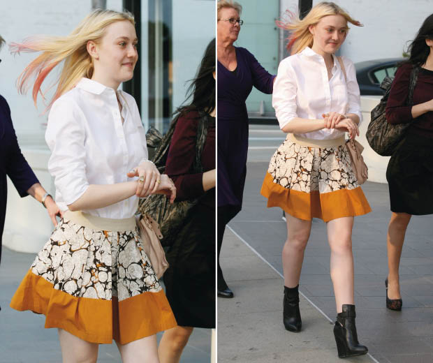 Check out Dakota Fanning's dip-dyed hairstyle as she steps out with pink tips. Lookinf for hair inspiration? Then check out the best celebrity dip-dye hairstyles including styles from Cat Deeley, Beyonce, Caroline Flack and Nicole Richie...