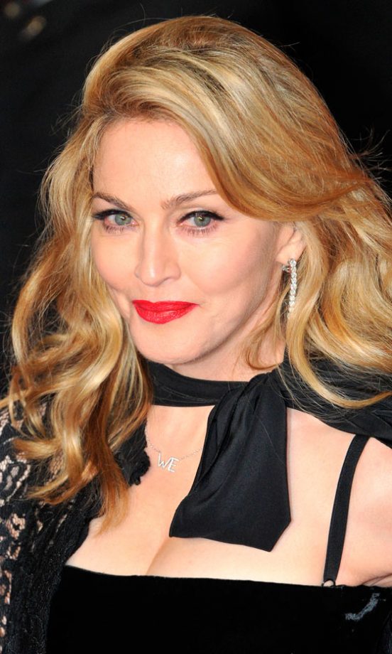 Madonna Rocked Statement Red Lips And Tousled Waves At The London Premiere Of Her Directorial Debut, W.E