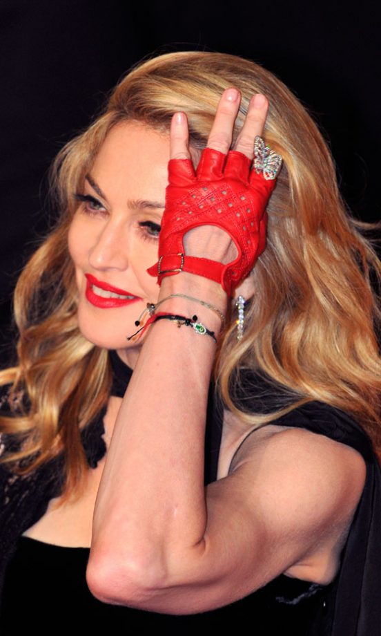 Madonna Rocked A Red Fingerless Glove At The London Premiere Of Her Directorial Debut, W.E