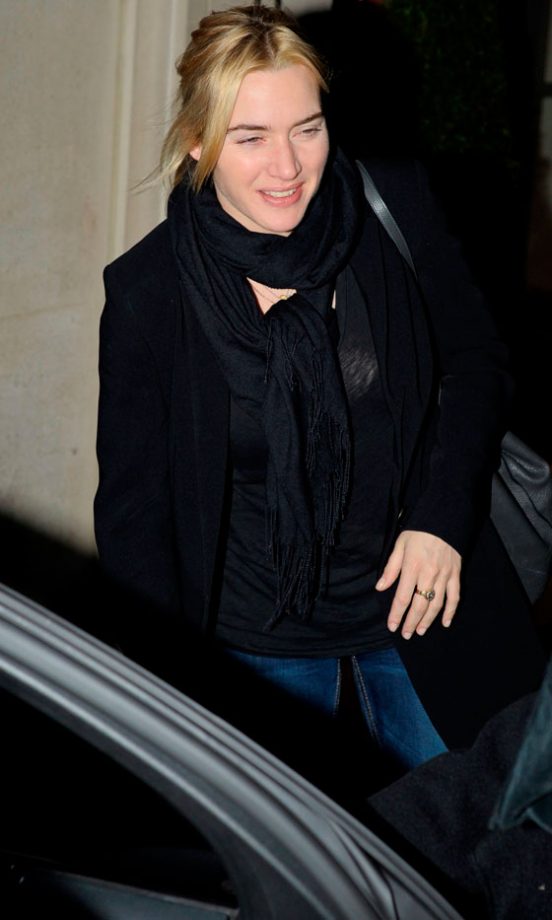 We Spotted Kate Winslet Leaving A London Hotel Rocking A Cosy Off-Duty Style, 2012