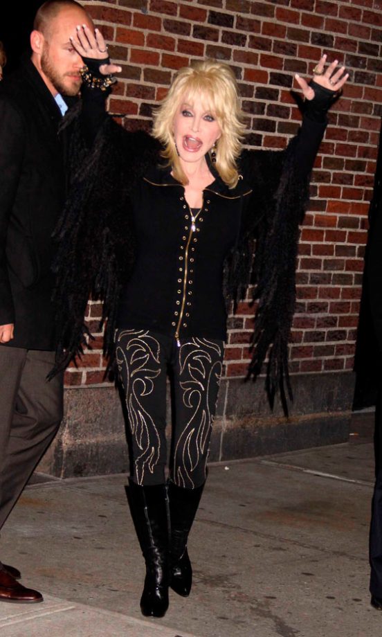 Dolly Parton Rocked The Fringed Fashion Trend Outside The Late Show With David Letterman, 2012