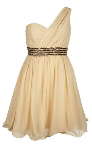 Fashion Union Cream One Shoulder Dress, £42