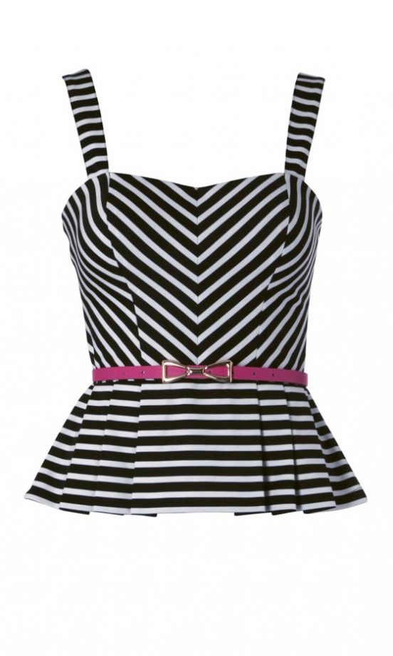 Lipsy Stripe Peplum Top, £32