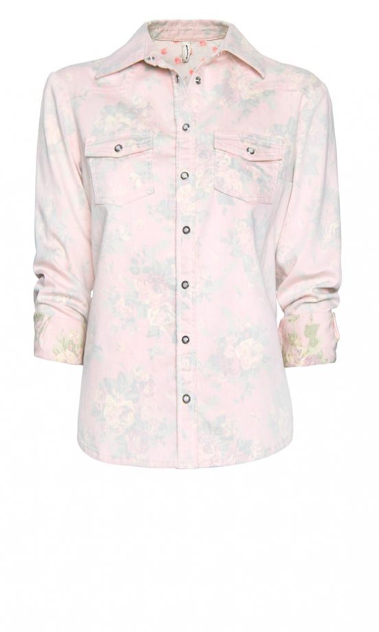 Mango Floral Denim Shirt, £29.99