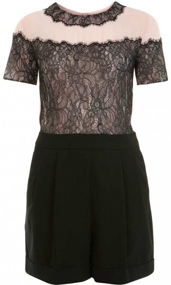 Miss Selfridge Lace Detail Playsuit, £45