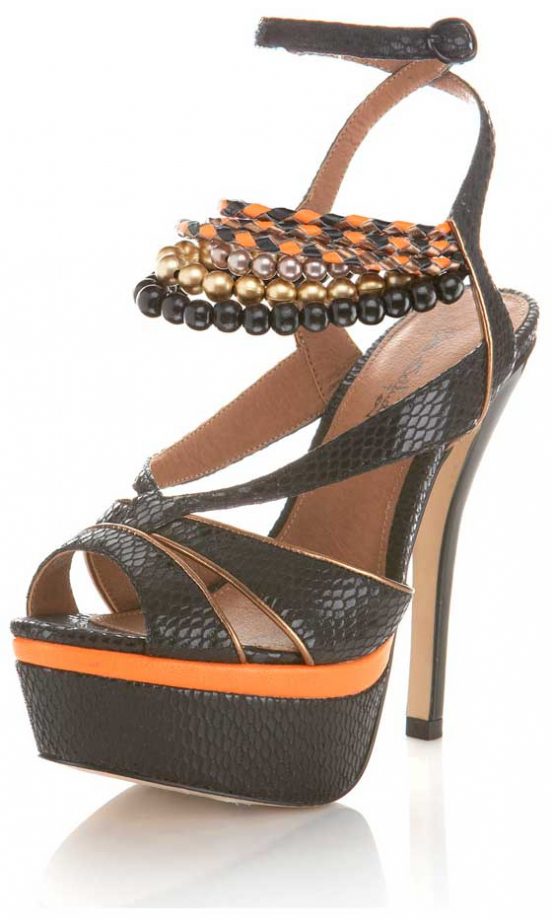 Miss Selfridge Pride Black Beaded High Sandal, £65