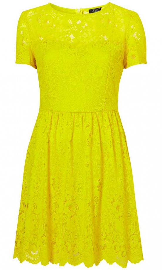 Topshop Neon Lace Flippy Dress, £46