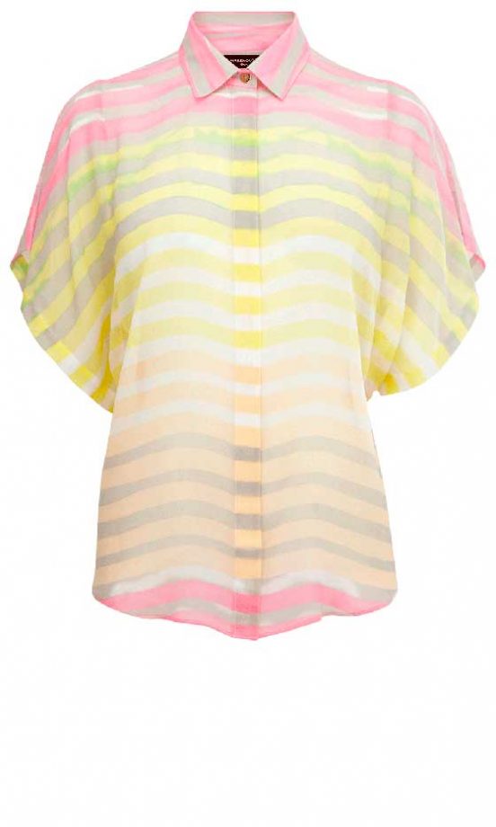 Warehouse Ombre Stripe Print Silk Blouse, £50