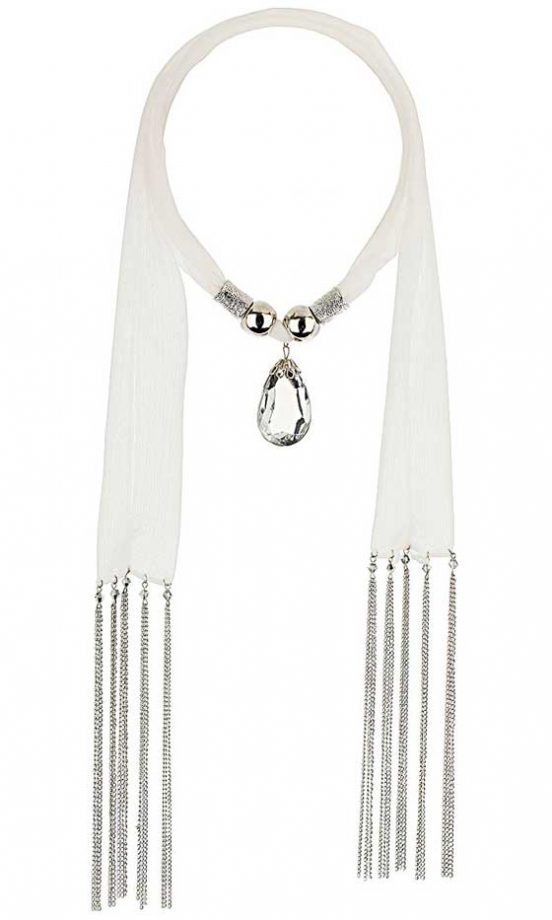 Dorothy Perkins White Scarf Necklace, £15