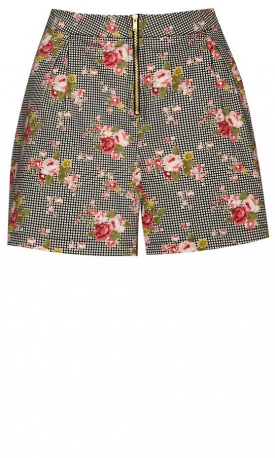 Boohoo Floral Check Shorts, £15
