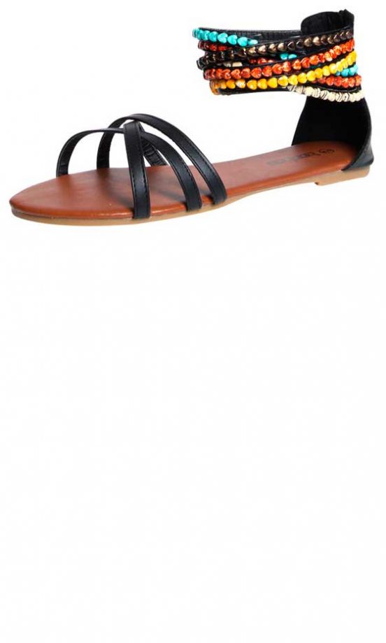 Boohoo Heart Shell Beaded Ankle Strap Open Toe Gladiator, £18