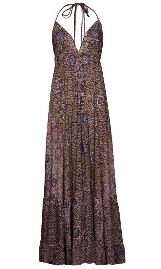 Boohoo Halter Tie Back Maxi Dress