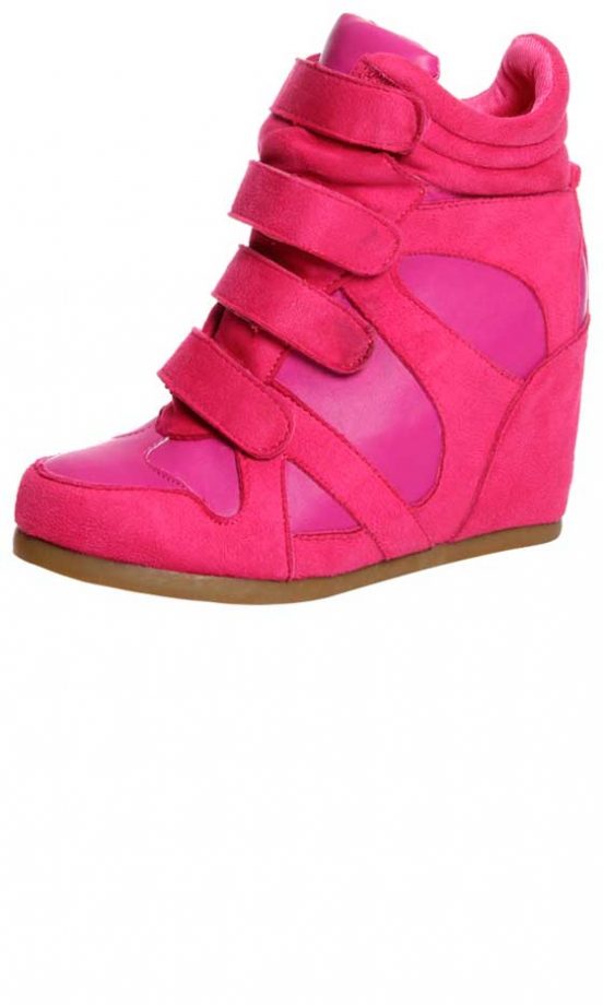 Boohoo Fuchsia Suedette Hi Top Wedges, £35