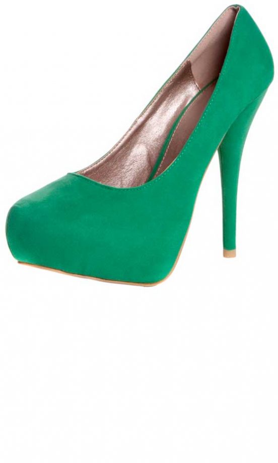 Boohoo Green Suedette Platform Heels, £30