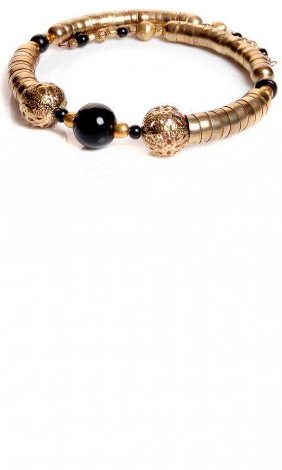 Boohoo Gold Beaded Wrap Around Choker
