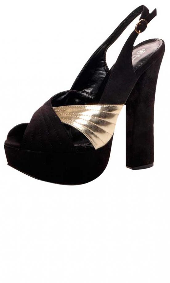 Boohoo Peeptoe Sling Back Platforms With Metallic Insert, £20