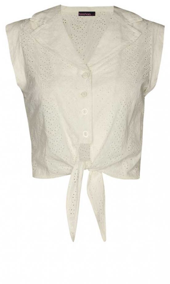 Boohoo Button Tie Front Top, £16