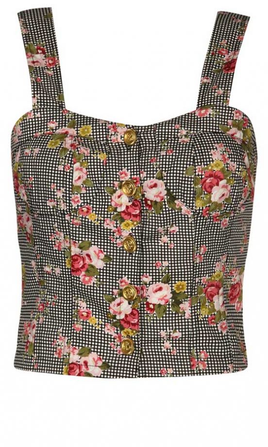 Boohoo Floral Check Bralet