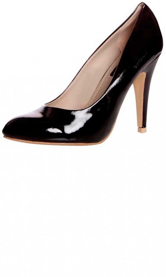 Boohoo Black Patent Court Shoes, £20