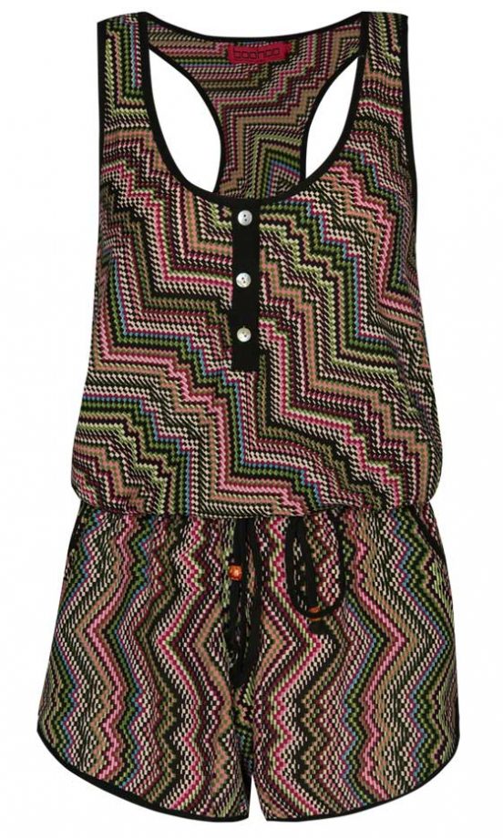 Boohoo Zig Zag Print Playsuit, £18