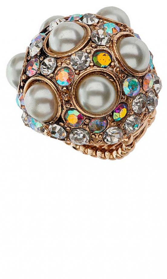 Miss Selfridge Cream Stone Encrusted Ring, £12.50