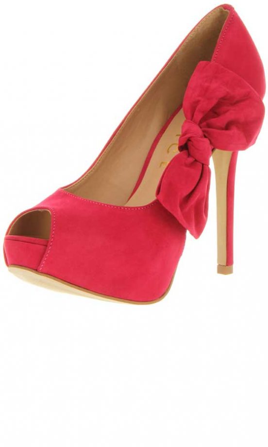 Office Fushia Bow Court Heels, £70