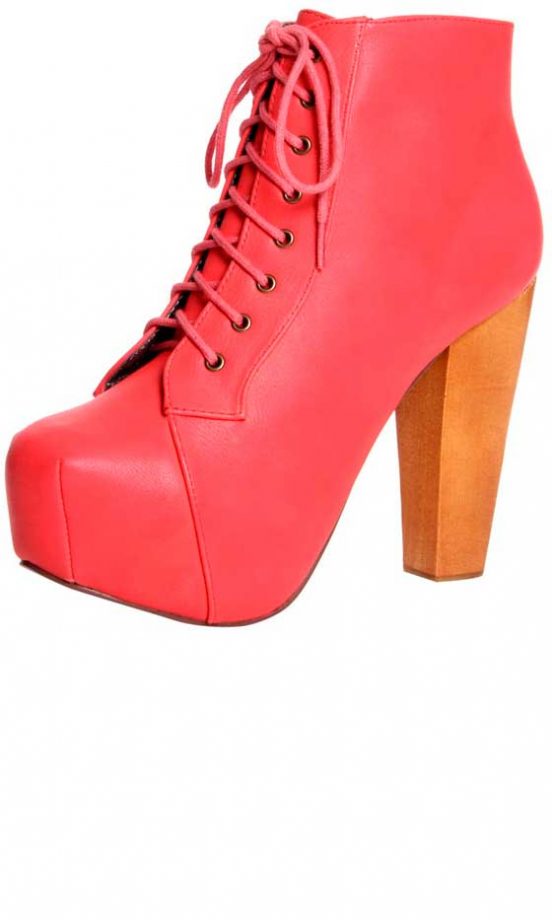 Boohoo Coral Leather Look Platform Boots, £35