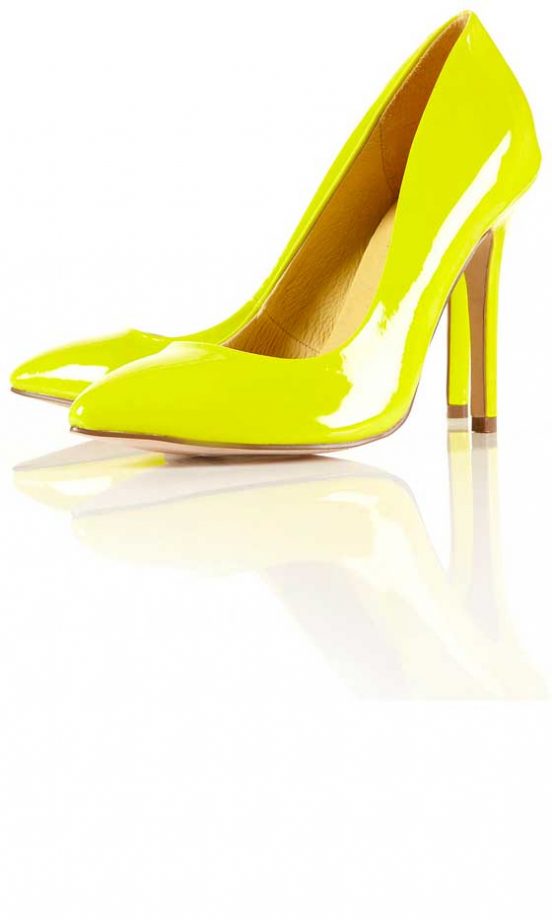 Topshop Yellow High Pointed Courts, £48