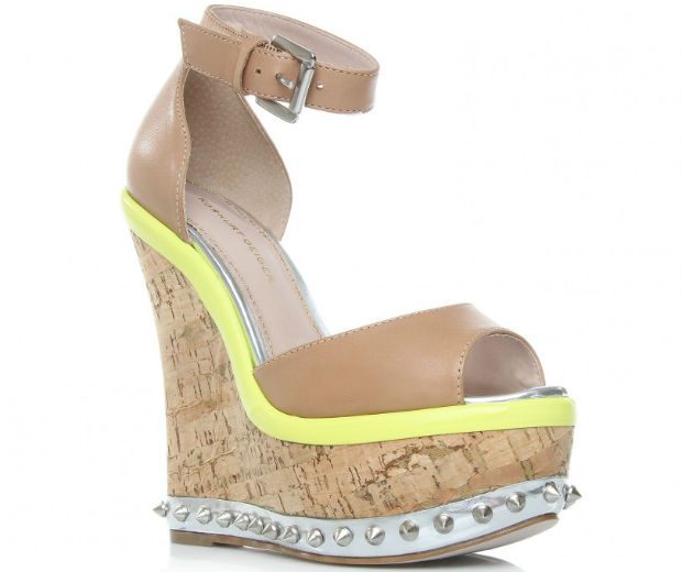 KG Kurt Geiger Neon and Studded Wedges, £150