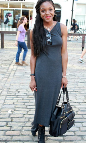 We're loving the midi dress street style fashion trend on Look What I'm Wearing!