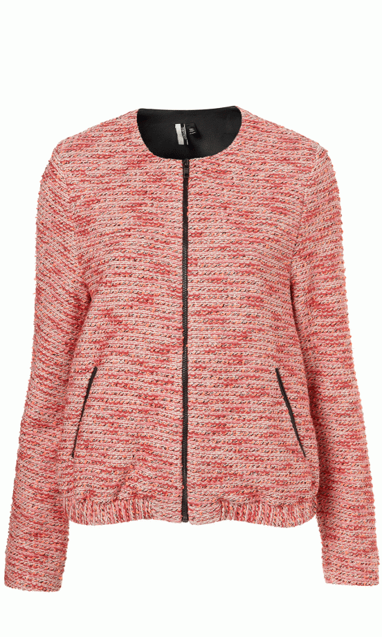Bouclé bomber jacket online at Topshop