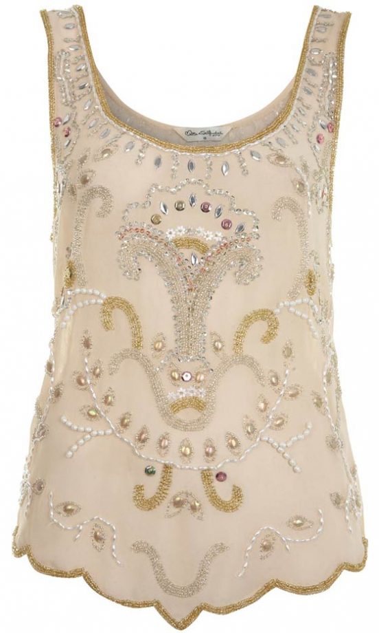 Miss Selfridge Cream Embellished Vest, £40