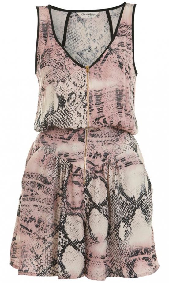 Miss Selfridge Snake Print Playsuit, £40