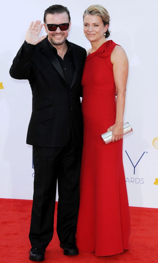Jane Fallon and Ricky Gervais At The Emmys 2012