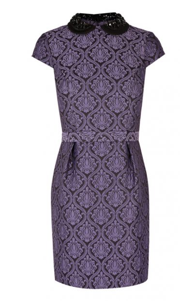Warehouse Beaded Collar Purple Dress, £70