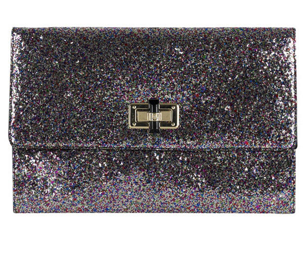 Primark's glitter clutch bag, like Anya Hindmarch's Valorie clutch bag, 2012
