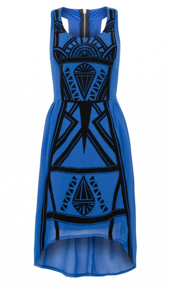 Primark Limited Edition Blue Flocked Panel Dress, £22