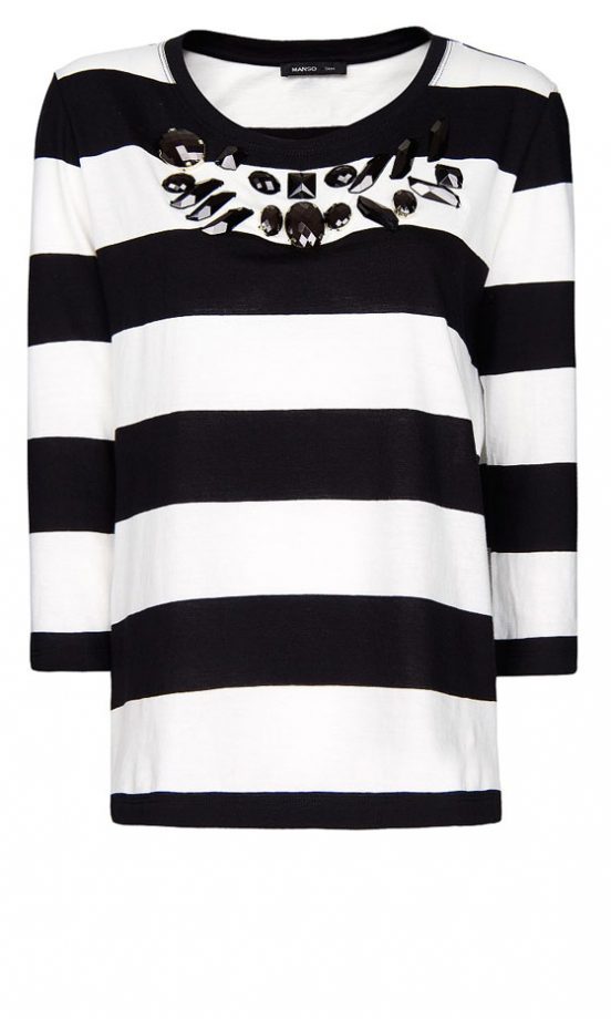 Mango Striped Jewel T-Shirt, £29.99