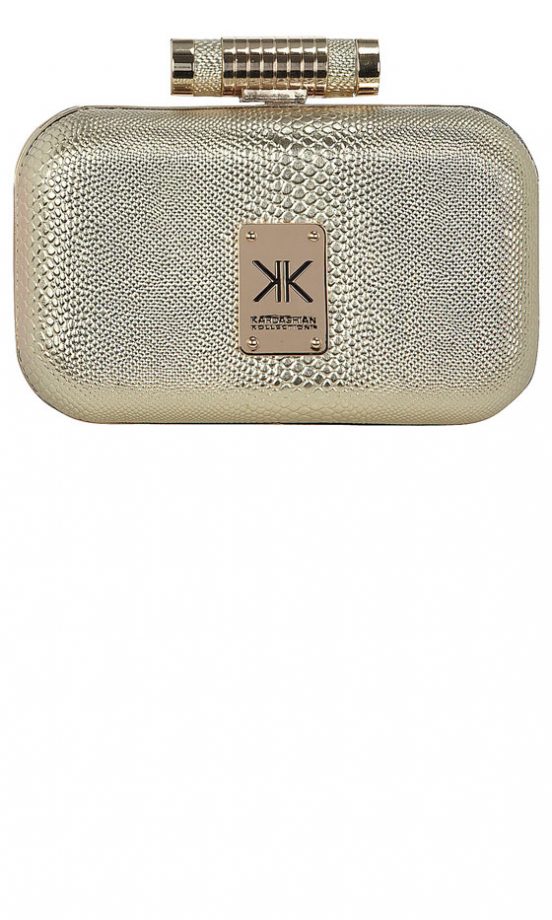 Dorothy Perkins Kardashian Gold Box Clutch Bag, £30