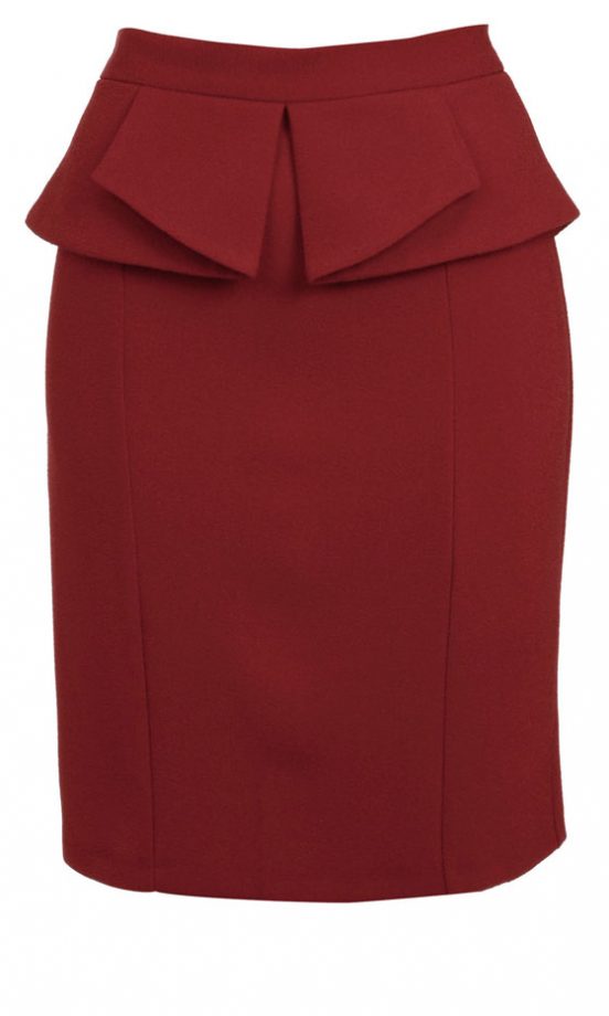 Miss Selfridge Red Peplum Skirt, £32