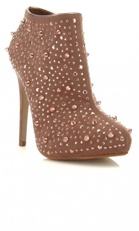 Miss Selfridge Nude Studded Boots, £75