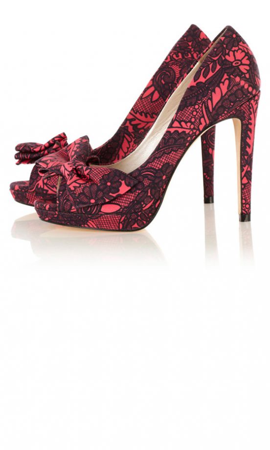 Karen Millen Lace Print Peep Toe Heels, £125