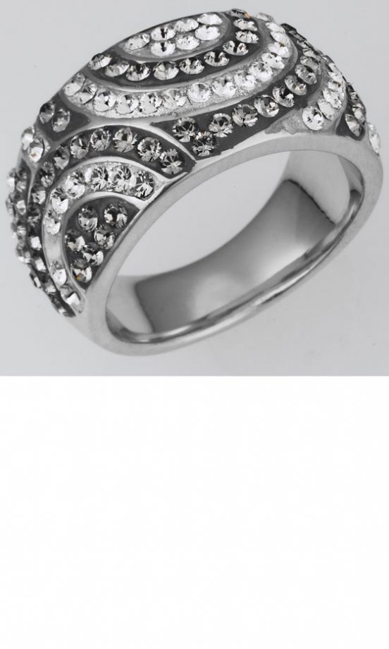 Argos Swarovski Elements Black and Clear Gem Ring, £24.99