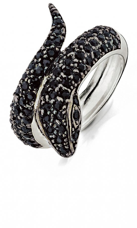 Argos Sterling Silver Stone Set Snake Ring, £24.99